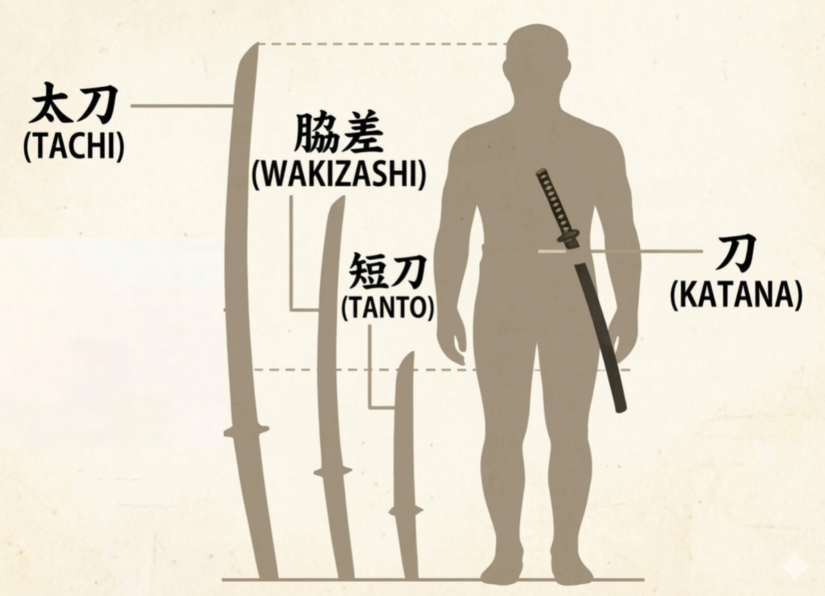 The Main Differences Between Tachi, Katana, Wakizashi, and Tantō