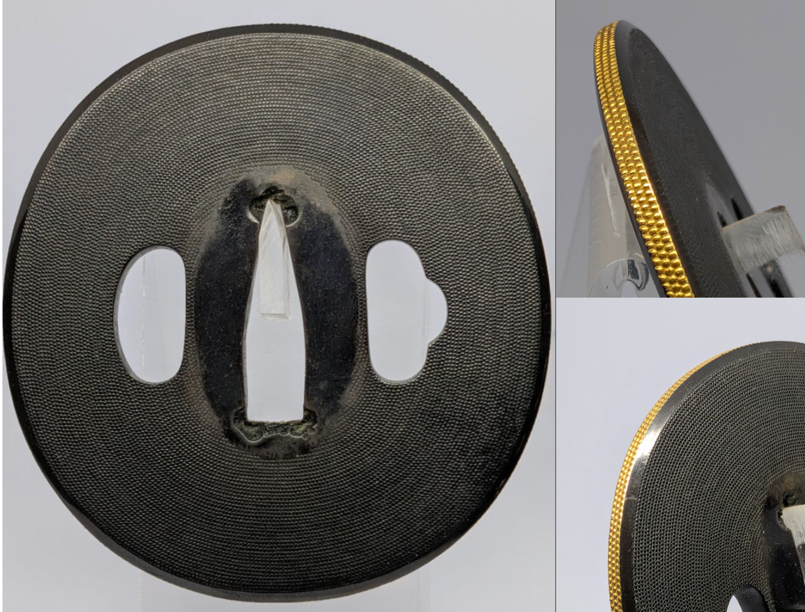 Iron Sukashi Tsuba Yasudai Edo era 1700s with NBTHK Tokubetsu Hozon Tosogu