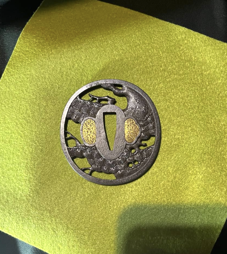 Shouzu Sukashiba Tsuba 松樹透鐔 Muromachi era 1400s with NBTHK Tokubetsu Kichou Tosogu