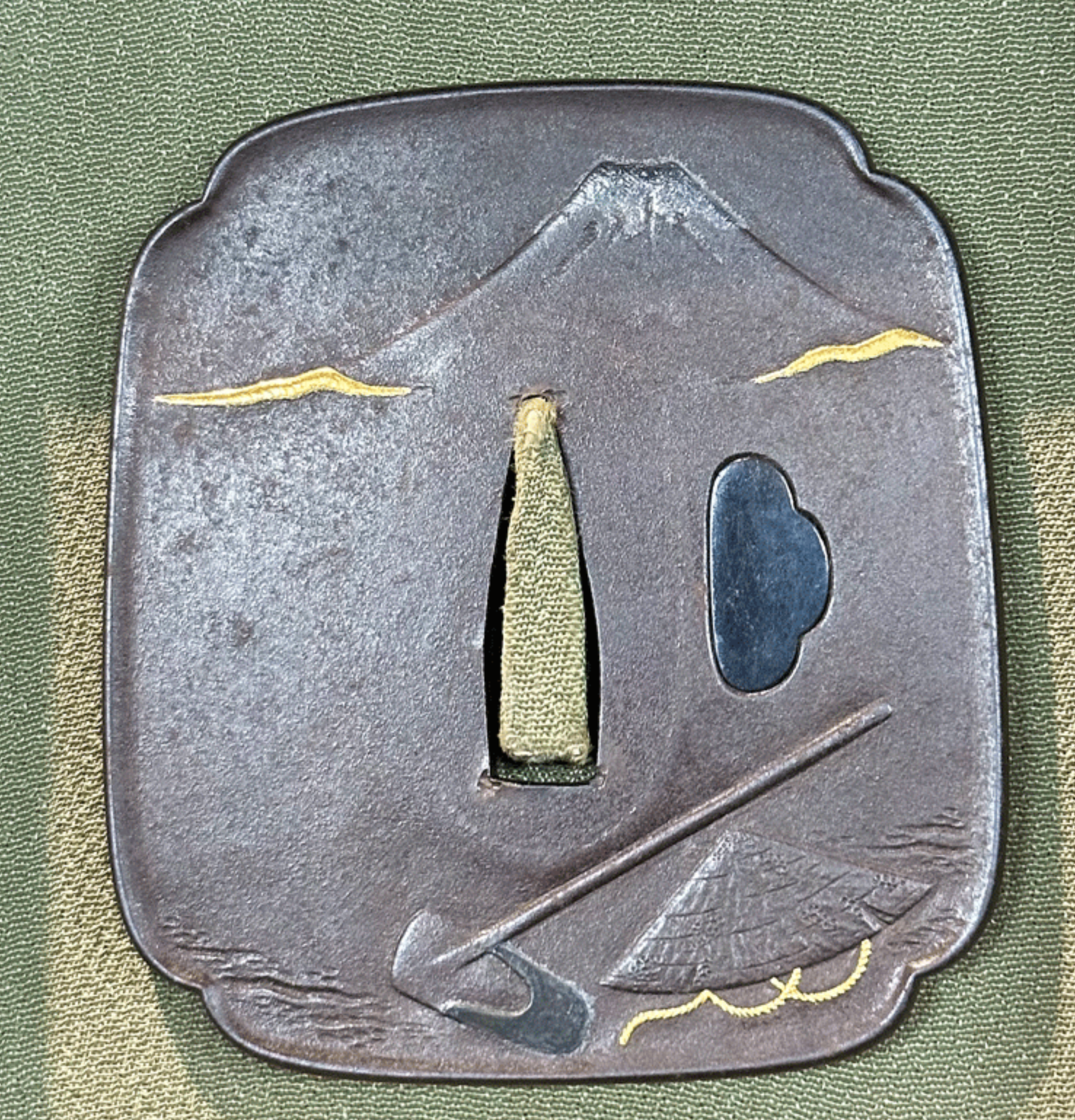 Fugaku Fukei Tsuba (Fugaku Landscape Design Tsuba) 1800s Edo NBTHK