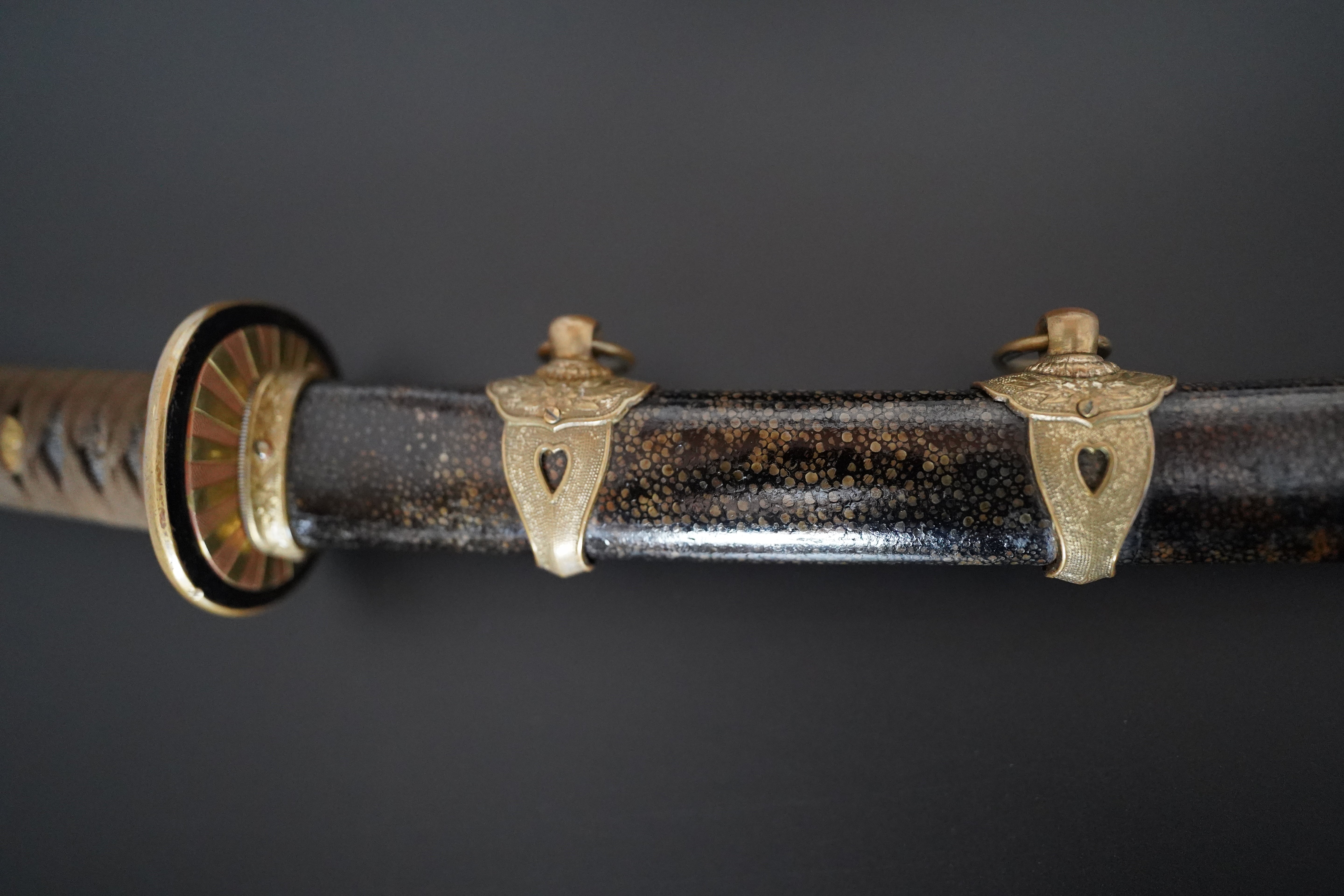 Japanese Imperial Navy Officer's Sword 65cm Meiji era 1900s Samegawa Koshirae