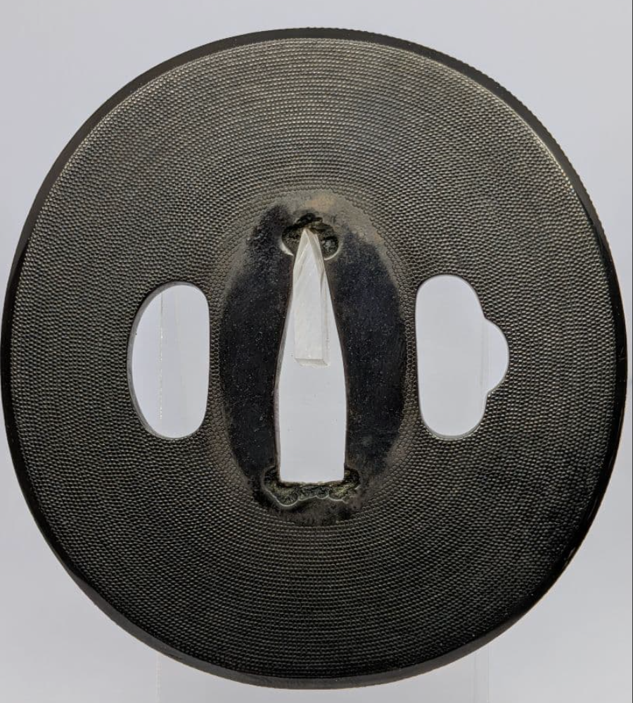 Iron Sukashi Tsuba Yasudai Edo era 1700s with NBTHK Tokubetsu Hozon Tosogu
