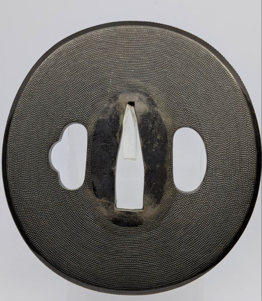 Iron Sukashi Tsuba Yasudai Edo era 1700s with NBTHK Tokubetsu Hozon Tosogu