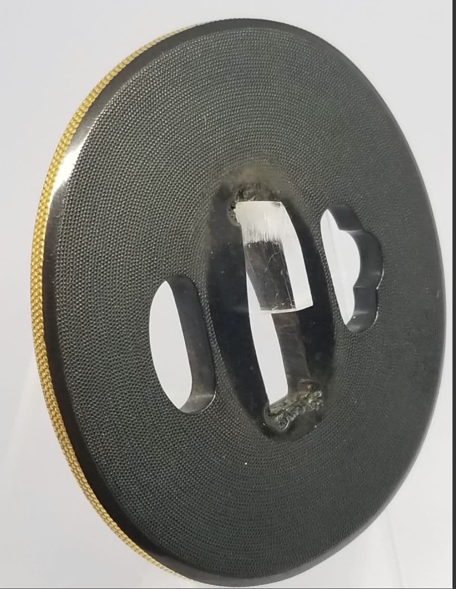 Iron Sukashi Tsuba Yasudai Edo era 1700s with NBTHK Tokubetsu Hozon Tosogu