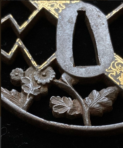 Iron Sukashi Tsuba Shouami Edo era 1600s with NBTHK Tokubetsu Hozon Tosogu
