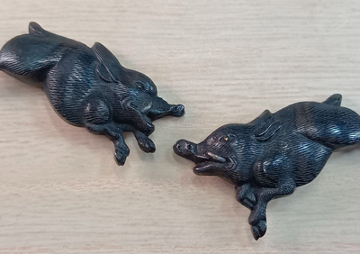 Boar Motif Menuki Edo era 1700s NBTHK Certificate