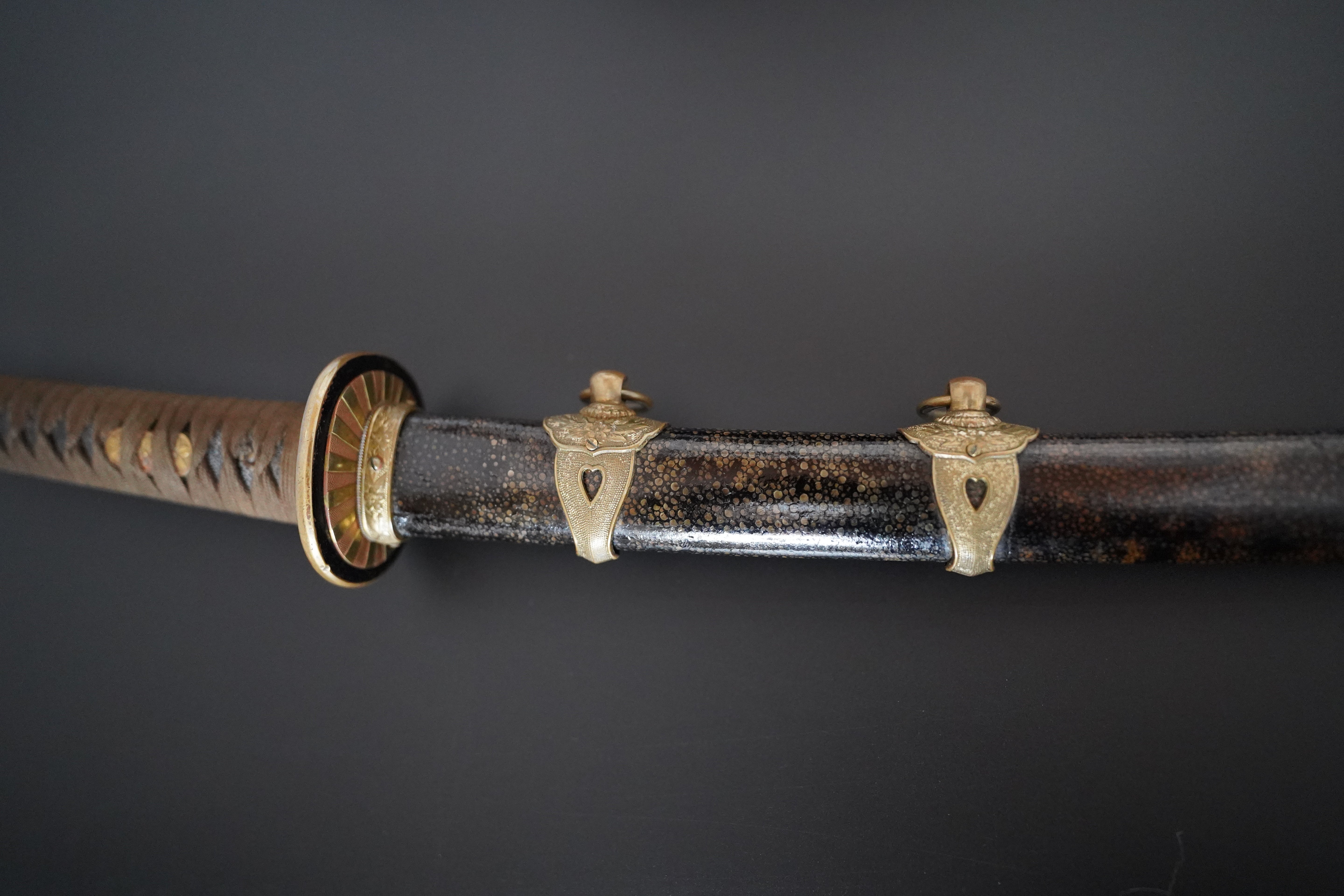 Japanese Imperial Navy Officer's Sword 65cm Meiji era 1900s Samegawa Koshirae